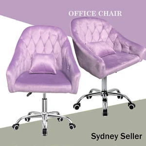Velvet Office Chair Swivel Computer Desk Armchair Adjustable Padded Seat Home - Picture 1 of 10