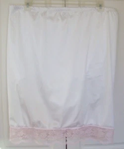 WHITE Nylon Tricot SLIP & 3 Layer Panty * 6" MEN'S SLEEVE Pink Lace 38-48" ** - Picture 1 of 7