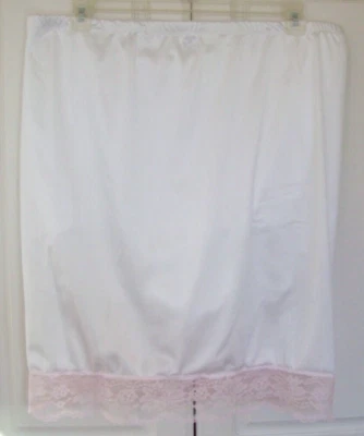 BLANCO Nylon Tricot SLIP & 3 Capas Panty * 6" MANGA HOMBRE Rosa Encaje 38-48" ** Foto 1 de 4