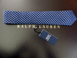 Polo Ralph Lauren Corbata Hombre Azul Marino Paisley Seda Hecho en Italia - Imagen 1 de 7