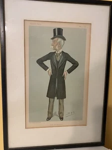 Stampa originale Vanity Fair 1895~incorniciato professionalmente~uomo del giorno~ con COA - Foto 1 di 11