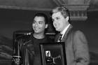 Jon Secada And Host Jay Leno On September 2, 1992 - 1992 Tv Photo