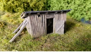 Model Scene 1/144 1/160 Wooden Structures Ruined shed - Picture 1 of 1