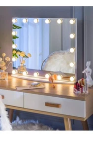 LUXFURNI Hollywood Vanity Mirror with Lights 26 x 21 Inch Led Vanity Mirror L... - Picture 1 of 7