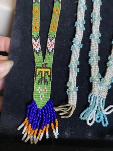 Group Of Vintage Native American Seed Bead Necklaces Charm & Bracelet - Bild 1 von 20