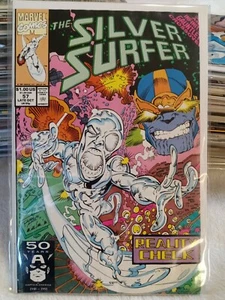 THE SILVER SURFER #57 OCT 1991 INFINITY GAUNTLET CROSSOVER MARVEL COMICS - Picture 1 of 3