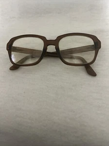 Vintage Eyeglasses Frame USS Brown Nerd Frames 4 1/2-5 3/4 Frames - Picture 1 of 7