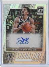 2017-18 Optic Spencer Dinwiddie Signature Series Holo Prizm Auto Card NETS