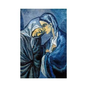 Pablo Picasso, The Visit, Two Sisters, 1902, 100% Cotton Art Paper, 16" x 24" - Picture 1 of 10