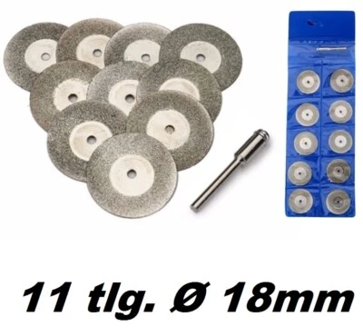 10x Diamant Trennscheiben Ø 18mm Stein Glas Modellbau Dremel Mini Flex Stahl
