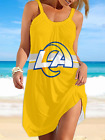 Women Sling Los Angeles Rams Broncos Summer Beach Sundress Casual Loosedress