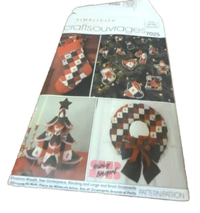 Simplicity Crafts/ouvrages 7025 Sewing Pattern Christmas Wreath, Ornaments Socks - Foto 1 di 5