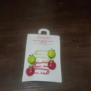 Juego de 4 pinzas para el cabello Gymboree Girls nuevas con etiquetas caramelo manzana - Imagen 1 de 1