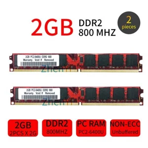 4GB Kit 2x 2GB PC2-6400U DIMM DDR2 800MHz intel Non ECC Computer Desktop Memory - Picture 1 of 9