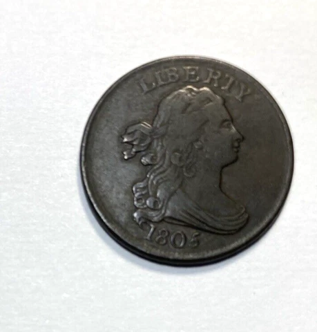 1805 Draped Bust Half Cent XF Choice Original Brown Cover