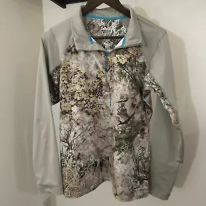 Cabelas Zonz Western Woodlands Sweatshirt Women’s Medium Camo Beige 1/2 Zip - Picture 1 of 7