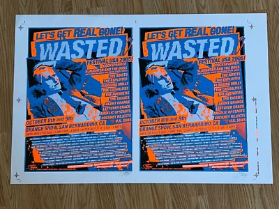 Rare Let's Get Wasted Festival California Flogging Molly Original Concert Poster - Image 1 of 4