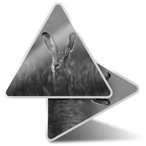 2 x Triangle Stickers 7.5cm - BW - Lepus Wild European Hare Rabbit #37868 - Bild 1 von 9