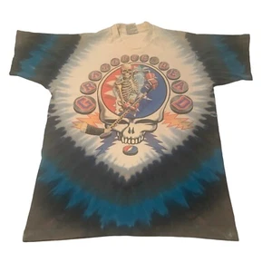 Vintage 1994 Grateful Dead Liquid Blue Hockey Minglewood Tie Dye T-Shirt L - Picture 1 of 6