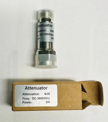 MICROMAGIC Coaxial Attenuator 6dB DC-3GHz N type Connector 2W, 50 Ohm, like MicroLab AM-06N