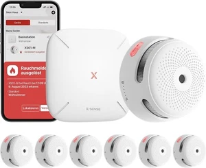 X-Sense Rauchmelder 6 Stück Feuermelder mit SBS50 Basisstation App Brandmelder - Bild 1 von 9
