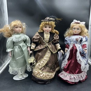 porcelain doll Lot Of Three  - Picture 1 of 13