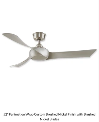 Fanimation FPD8530BN-52BN Wrap Custom 52″ 3-Blade Ceiling Fan – Brushed NickelOB - Image 1 of 4