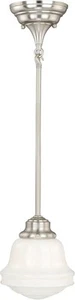 Vaxcel Lighting P0154 Nickel Huntley Single Light 6-3/4"W Mini Pendant - Picture 1 of 12