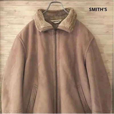 Ретро старая одежда Smith замшевый стиль боа подкладка Куртка Пальто песок бежевый L - Изображение 1 из 4