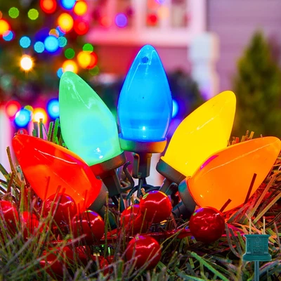 C9 LED Christmas String Lights, 66Ft Multi-Color Outdoor Light String with 100 S - Image 1 of 4