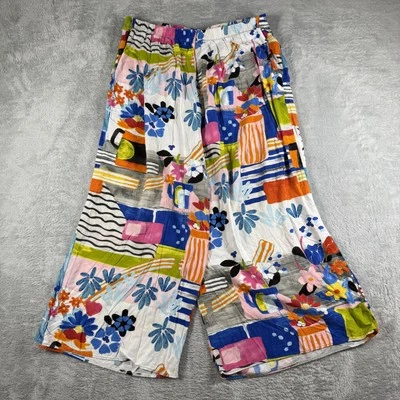 Pantalones Jams World Mujer XL Piazza Multicolor Floral Abstracto Pierna Ancha Hawaii Foto 1 de 4