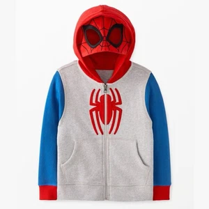 Marvel Spider-Man French Terry Hoodie Mask 100cm/Size 4 Full Zipper Super Hero - Picture 1 of 8