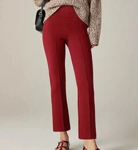 NWT J. Crew Women's Size Large Delaney Kickout Sweater Pants Burgundy - Picture 1 of 4