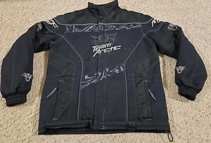 Youth C14 Arcticwear Arctic Cat Team Arctic Snowmobile Black Zip Up Nylon Jacket - Bild 1 von 13