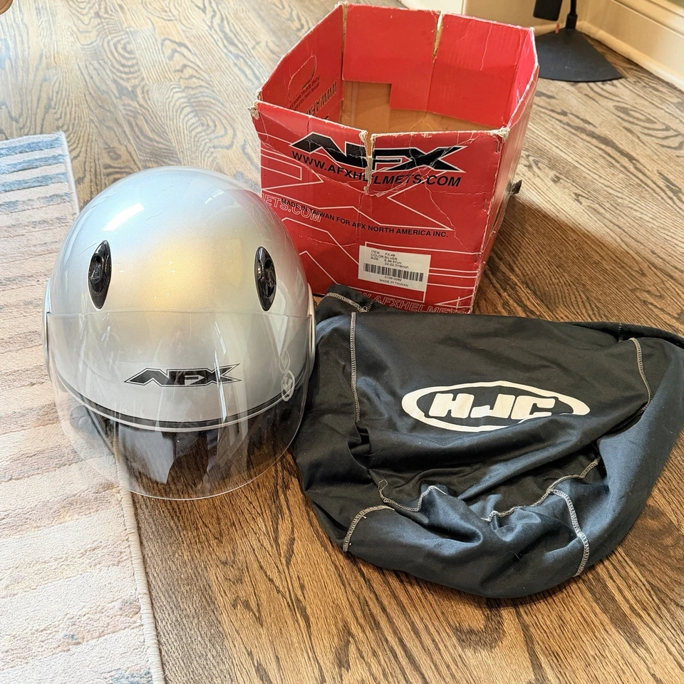 AFX FX-48 Motorcycle Half Helmet Gray Size small - Image 1 of 4
