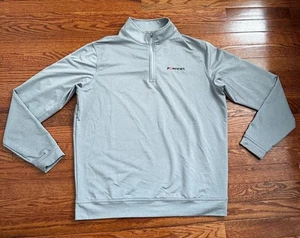Camisa de golf Peter Millar Crown Sport Perth Performance 1/4 cremallera para hombre gris medio - Imagen 1 de 9