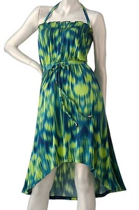 Jennifer Lopez JLo Ikat Hi Low Lo Halter Dress - Picture 1 of 4