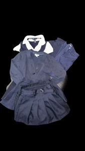 Girls School Uniform Navy Blue Dress Skorts Cardigan Pants Seven Pc Lot Sz 6 - Picture 1 of 7