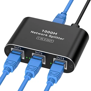 Ethernet Splitter 1 bis 3 High Speed LAN Splitter 1000Mbps Gigabit RJ45 Ethernet - Bild 1 von 12