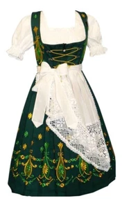 XS 4 Dirndl German Oktoberfest Dress Long Waitress Party EMBROIDERED Trachten - Picture 1 of 5