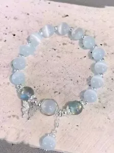 MOONSTONE BRACELET BUTTERFLY UNISEX ADULT KID CHRISTMAS BIRTHDAY VALENTINES GIFT - Picture 1 of 5
