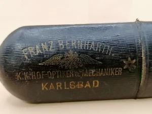Antike optische Brille, Lederetui, Franz Bernharth, K.K.Hofoptiker,Karlsbad - Imagen 1 de 8