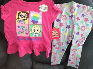 Cocomelon JJ Toddler Girls Pink Glitter Shirt & Pant Set Size 5T New With Tags - Picture 1 of 3