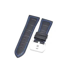 Correa de reloj de cuero negro 26x22 mm para sumergible Panerai Luminor Marina - Imagen 1 de 6