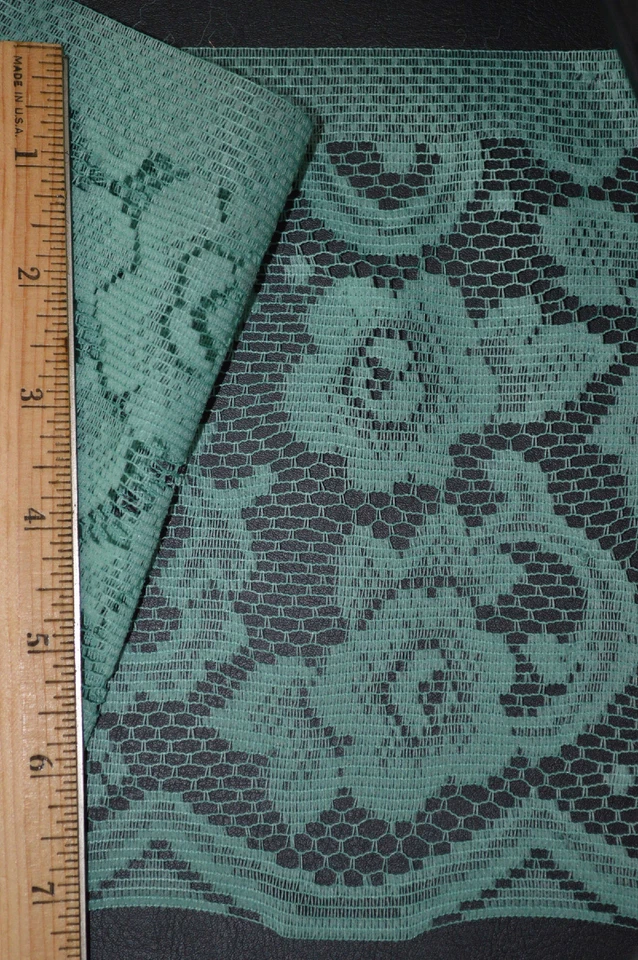 Borde de encaje - 7"w encaje plano - diseño floral - verde azulado Foto 1 de 1