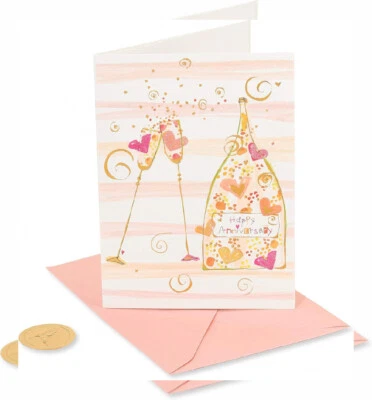Tarjeta de aniversario de papiro para pareja - Diseñada por House 1 EA, un brindis especial  Foto 1 de 4