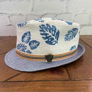 Fore!! Axel & Hudson White and Blue Leaf Fedora Hat S/M - Picture 1 of 8