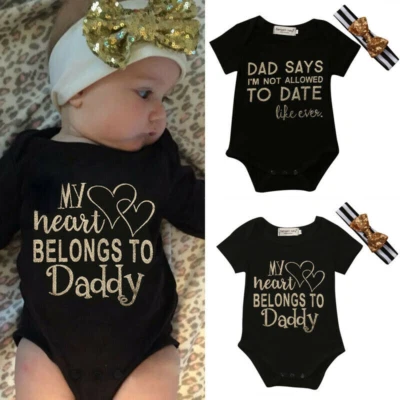 Recién Nacido Infante Bebé Niños Niñas Ropa Mameluco Body Moño Diadema Conjunto Foto 1 de 4