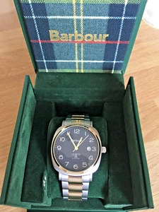 BARBOUR GENUINE GENTS BEACON TWO TONE WATCH MODEL BB018SLTT RRP £200 BOXED - Picture 1 of 10