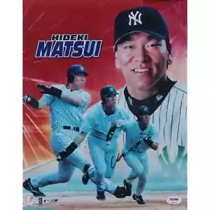 Foto firmada de Hideki Matsui por los Yankees 11x14 (PSA de autenticidad) - Imagen 1 de 3